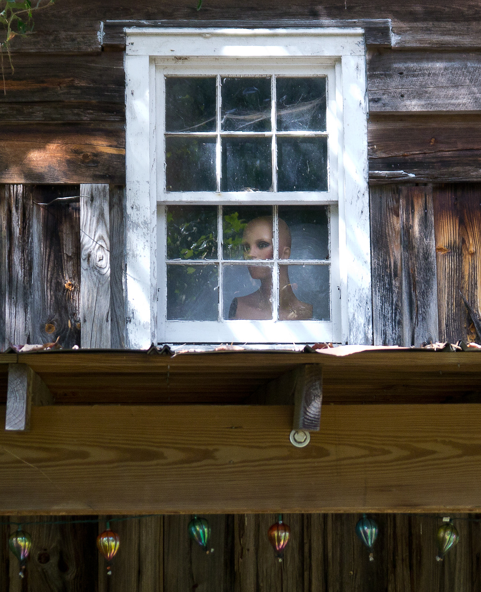 Mannequin in barn window, Creedmore, North Carolina