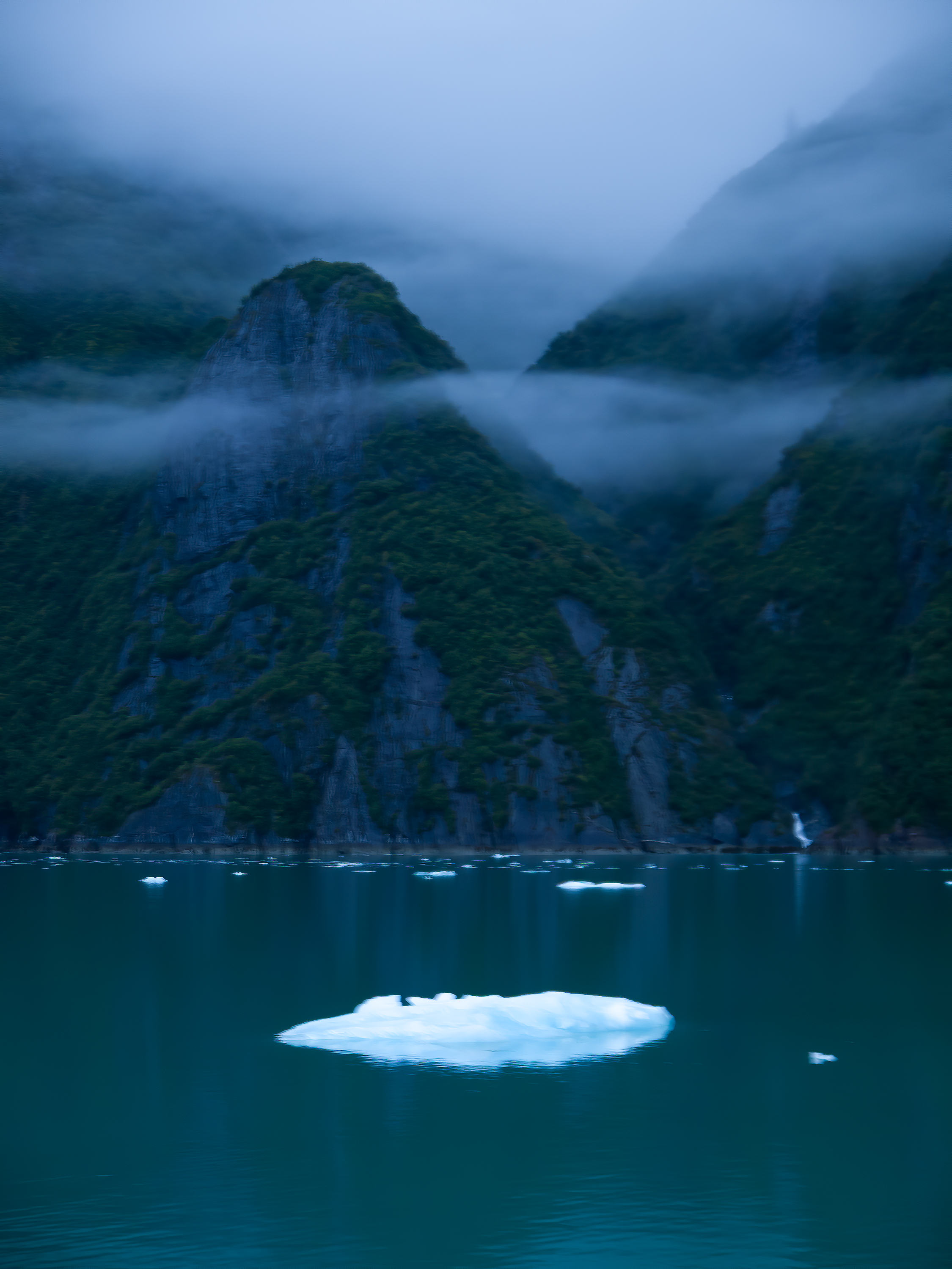 Iceberg, hills, and clouds, Tracy Arm, Alaska (2010)