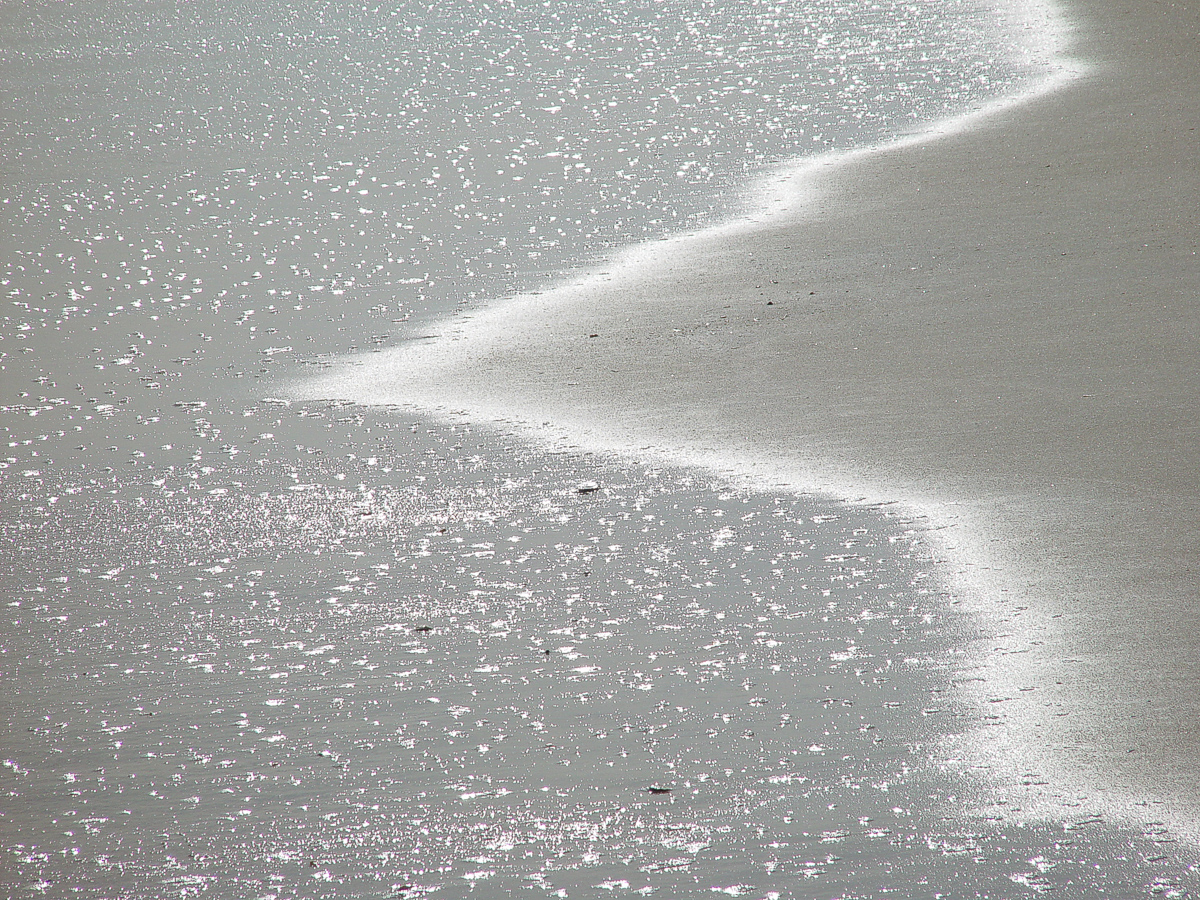 Retreating surf at beach, Outer Banks, North Carolina