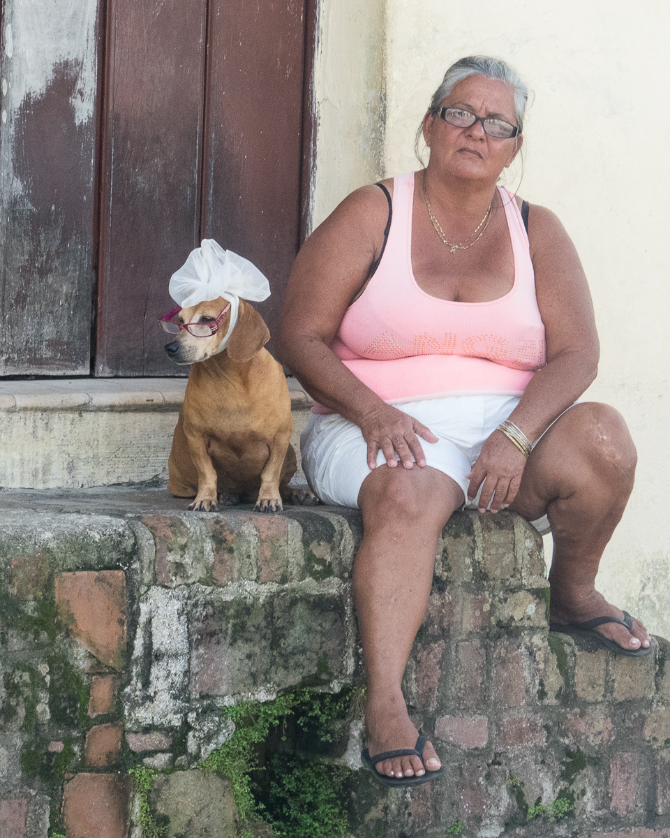 Woman with cute dog, Camagüey