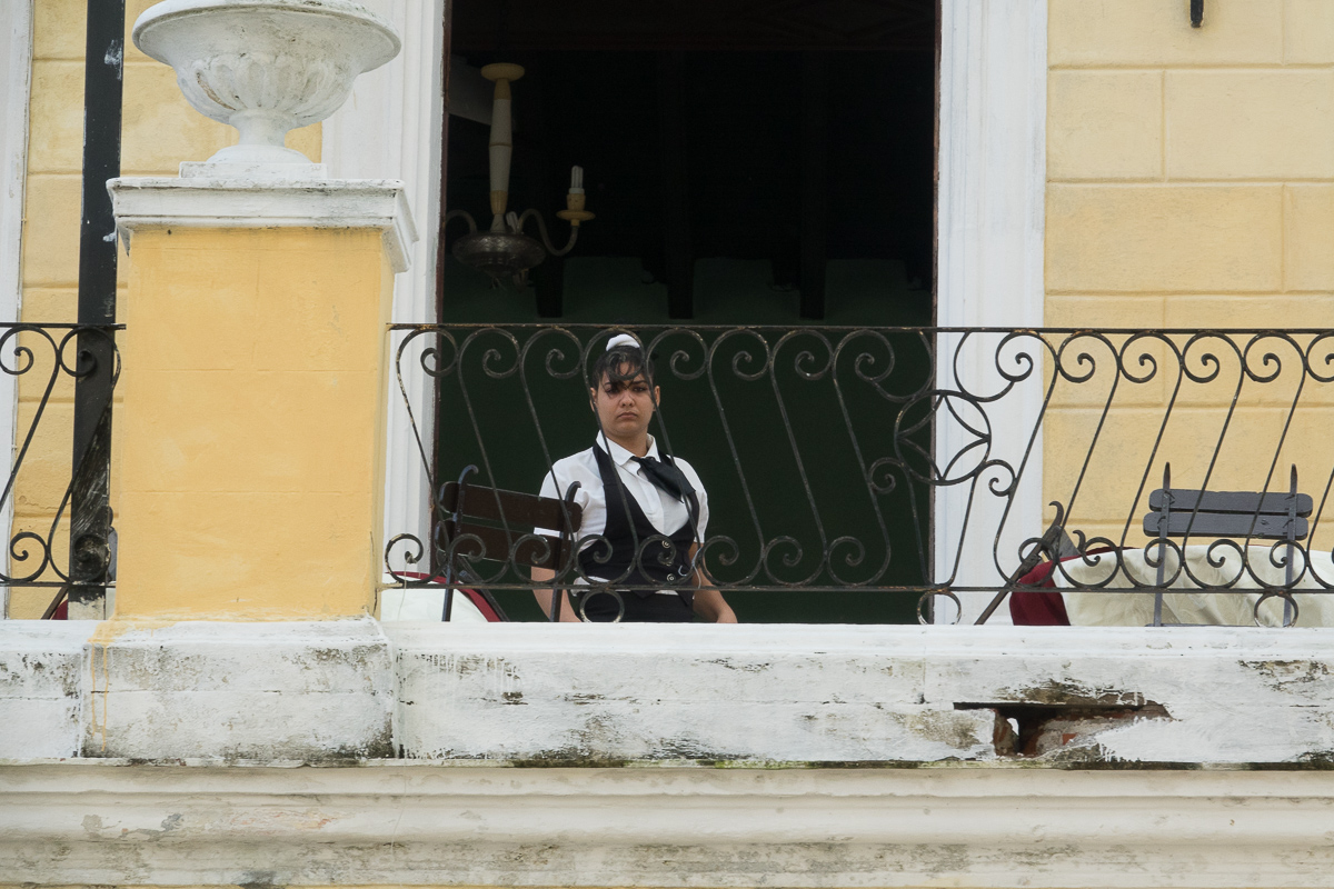 Server at restaurant, Camagüey