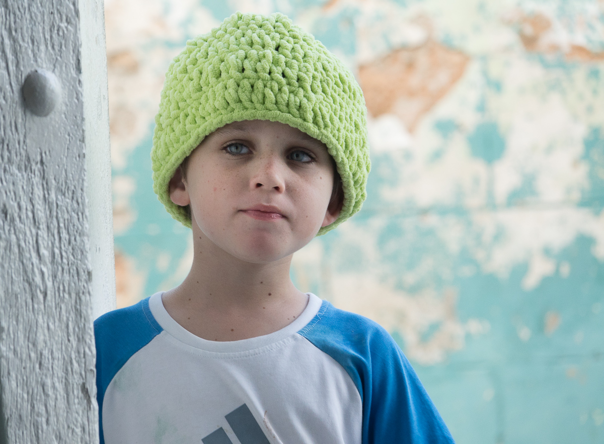 Young boy in green hat, Trinidad
