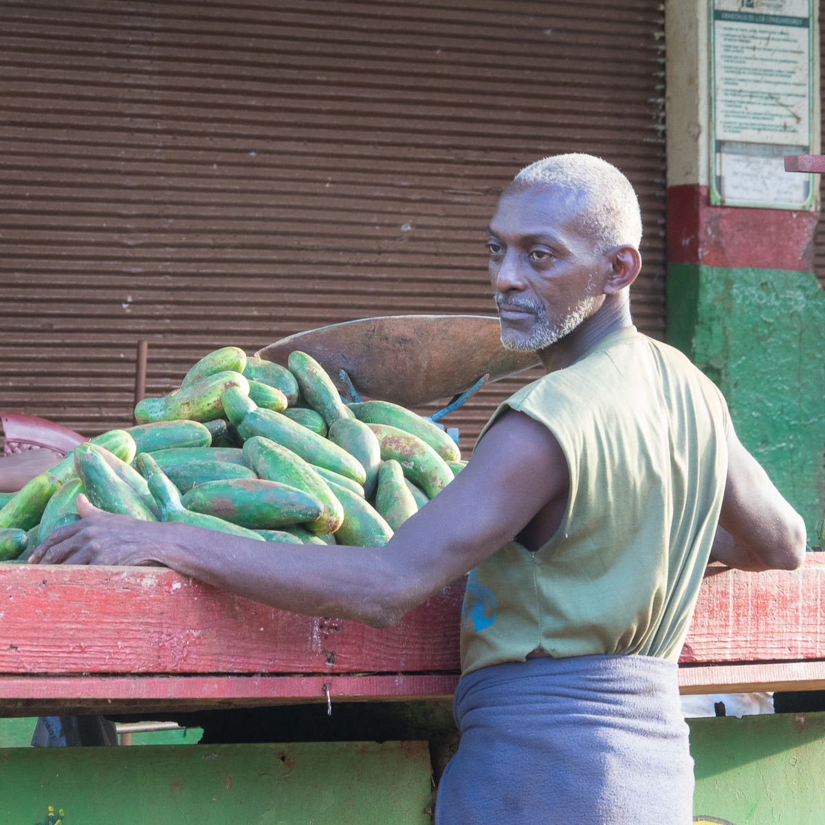 Man selling vegetables in Havana