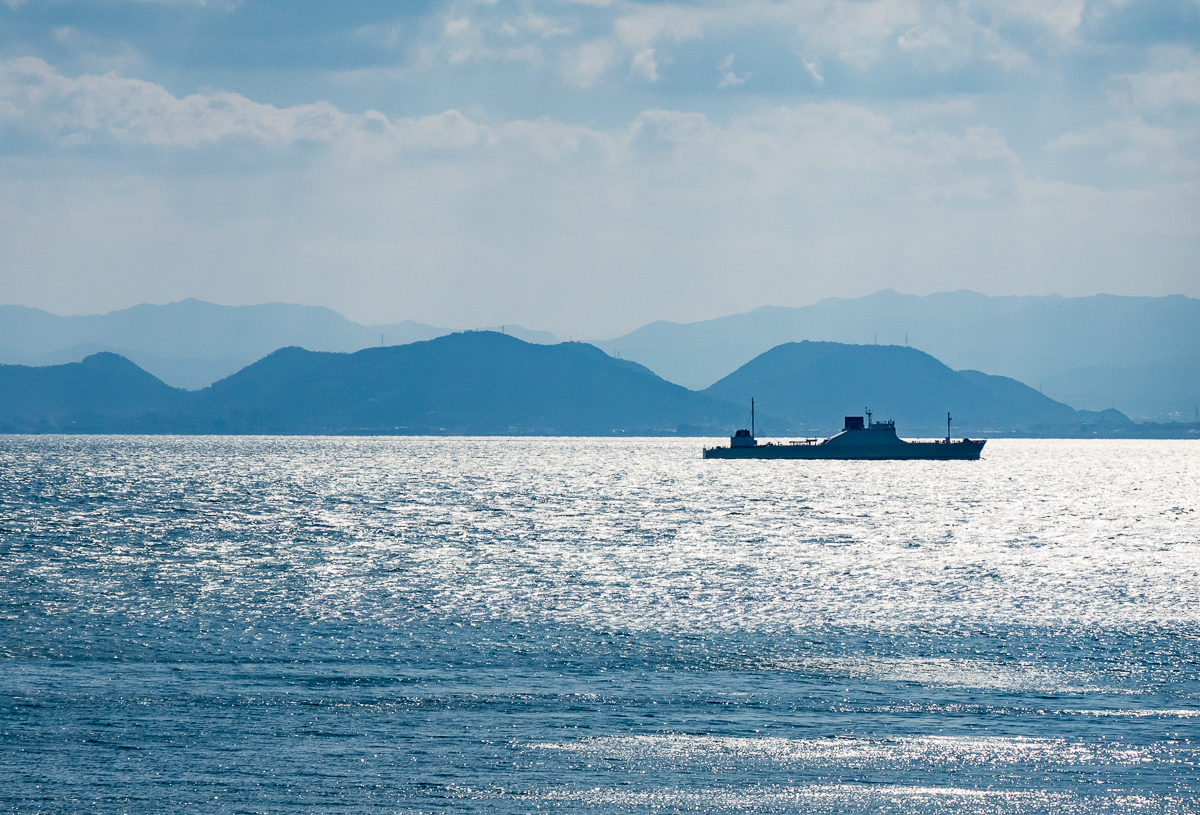 Naval vessel near Naoshima Island in the  Inland Sea