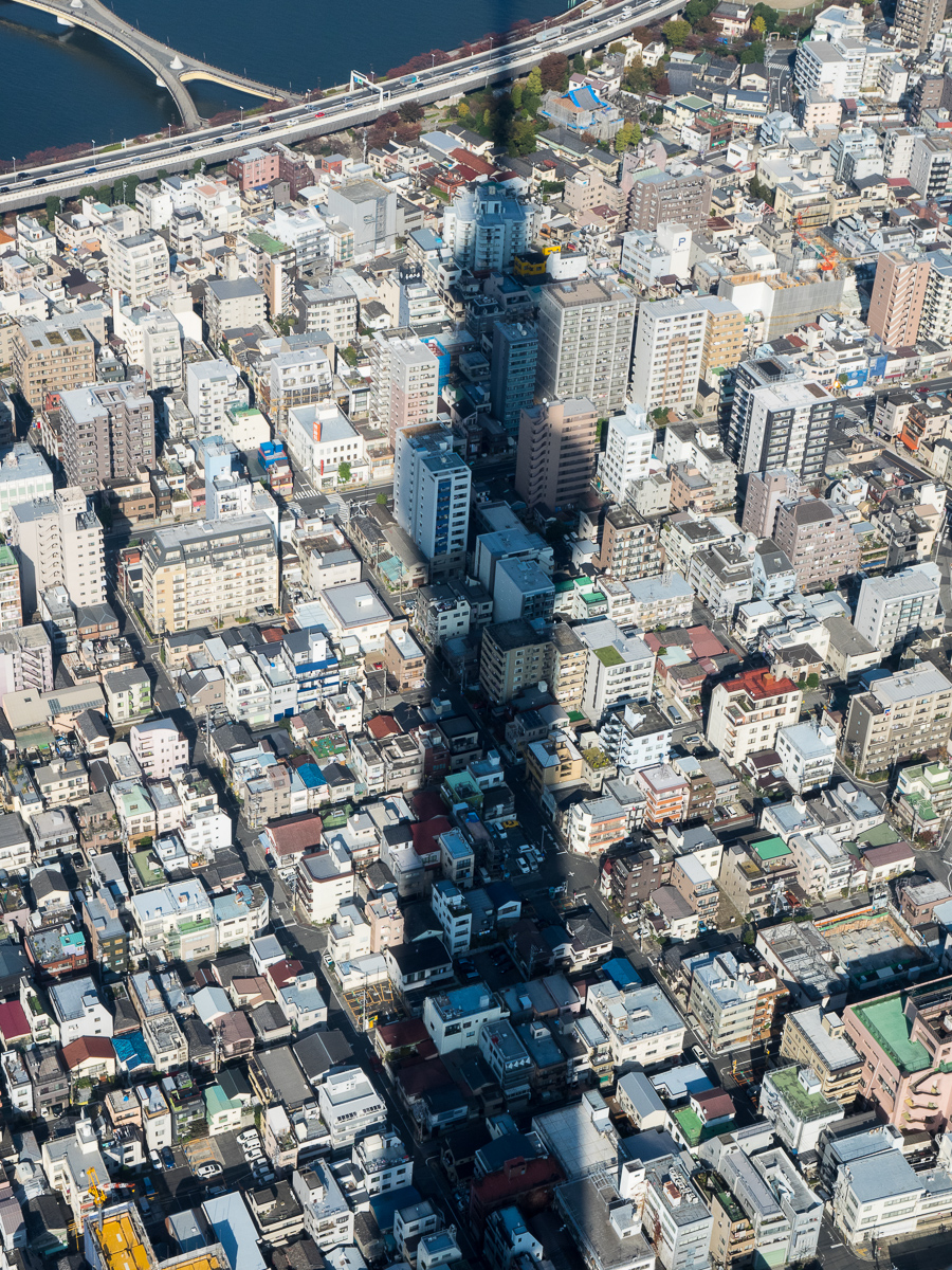 View from the top of SkyTree, showing shadow. Tokyo