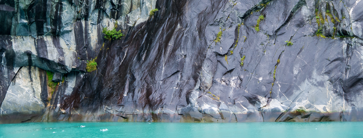 The sheer, glacier-carved wall of Tracy Arm, Alaska