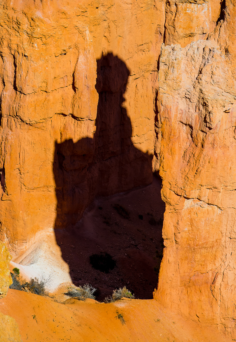 Hoodoo shadow, Bryce Canyon, Utah