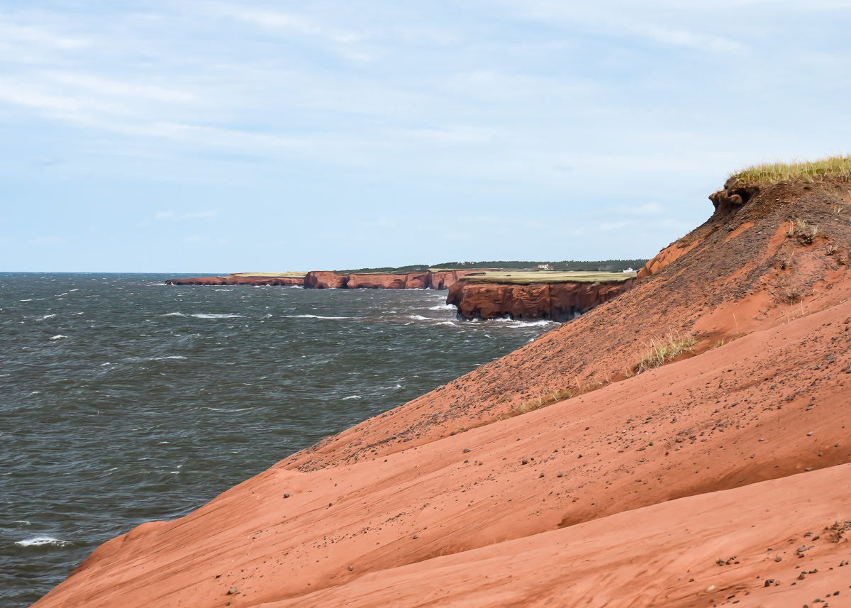 Sandstone bluffs  on Iles de la Madeleine, Newfoundland, Canada