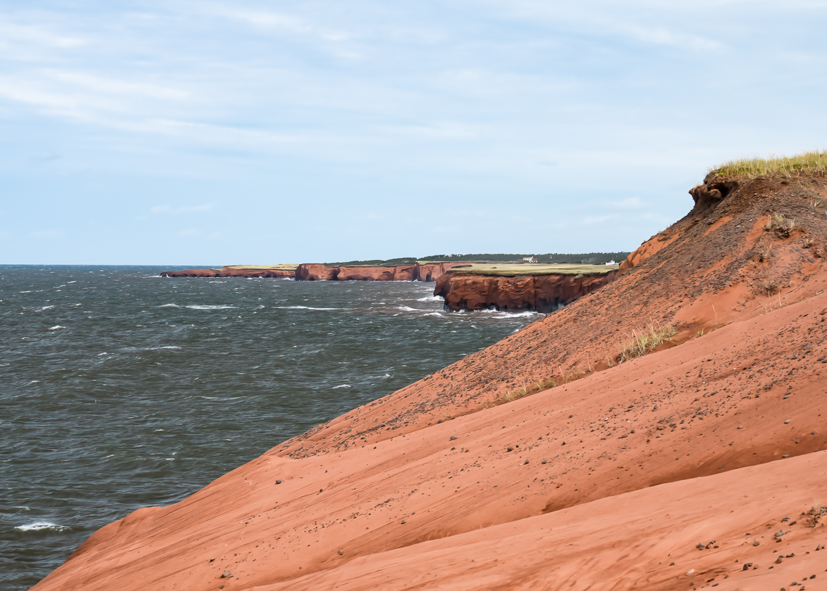 Sandstone bluffs  on Iles de la Madeleine, Newfoundland, Canada