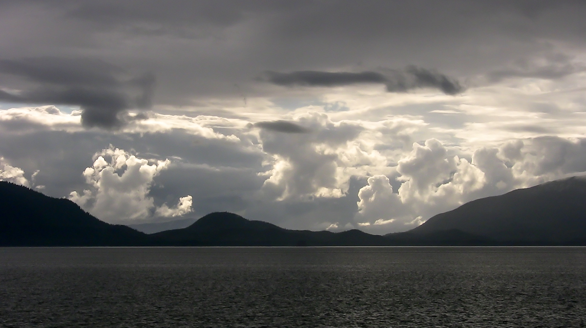 Clouds and hills near Tracy Arm