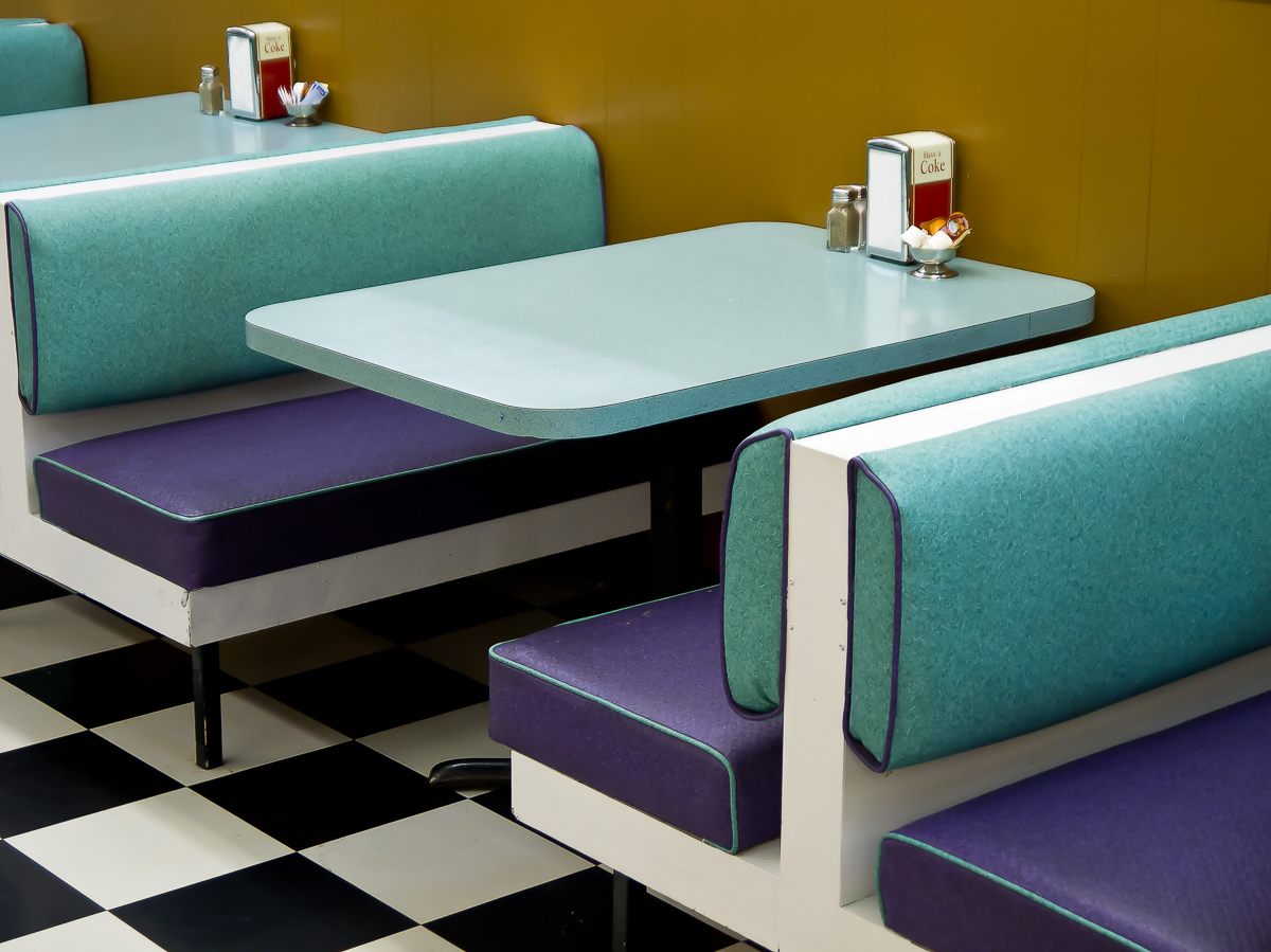 Booths in diner, Fairbanks, Alaska