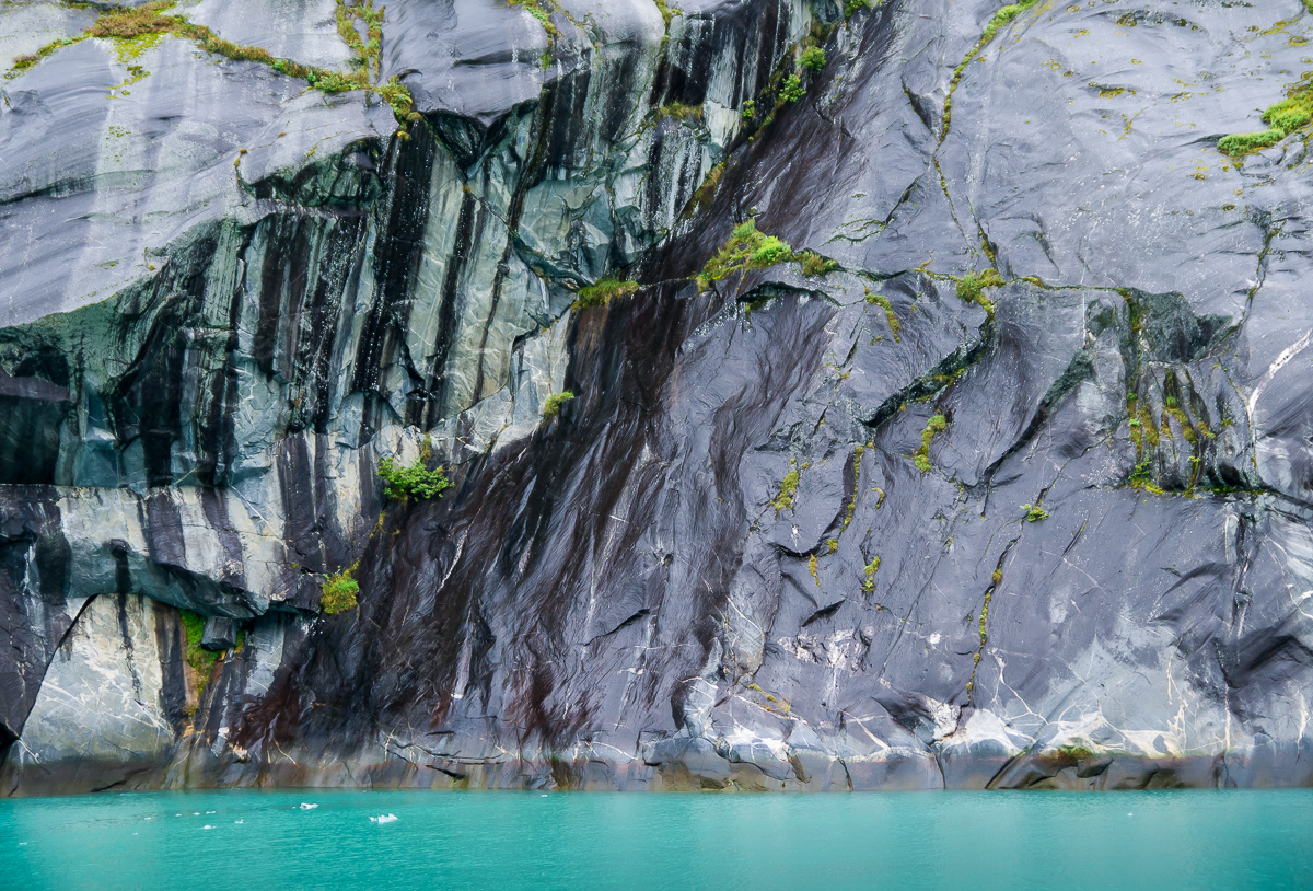 The sheer, glacier-carved wall of Tracy Arm, Alaska